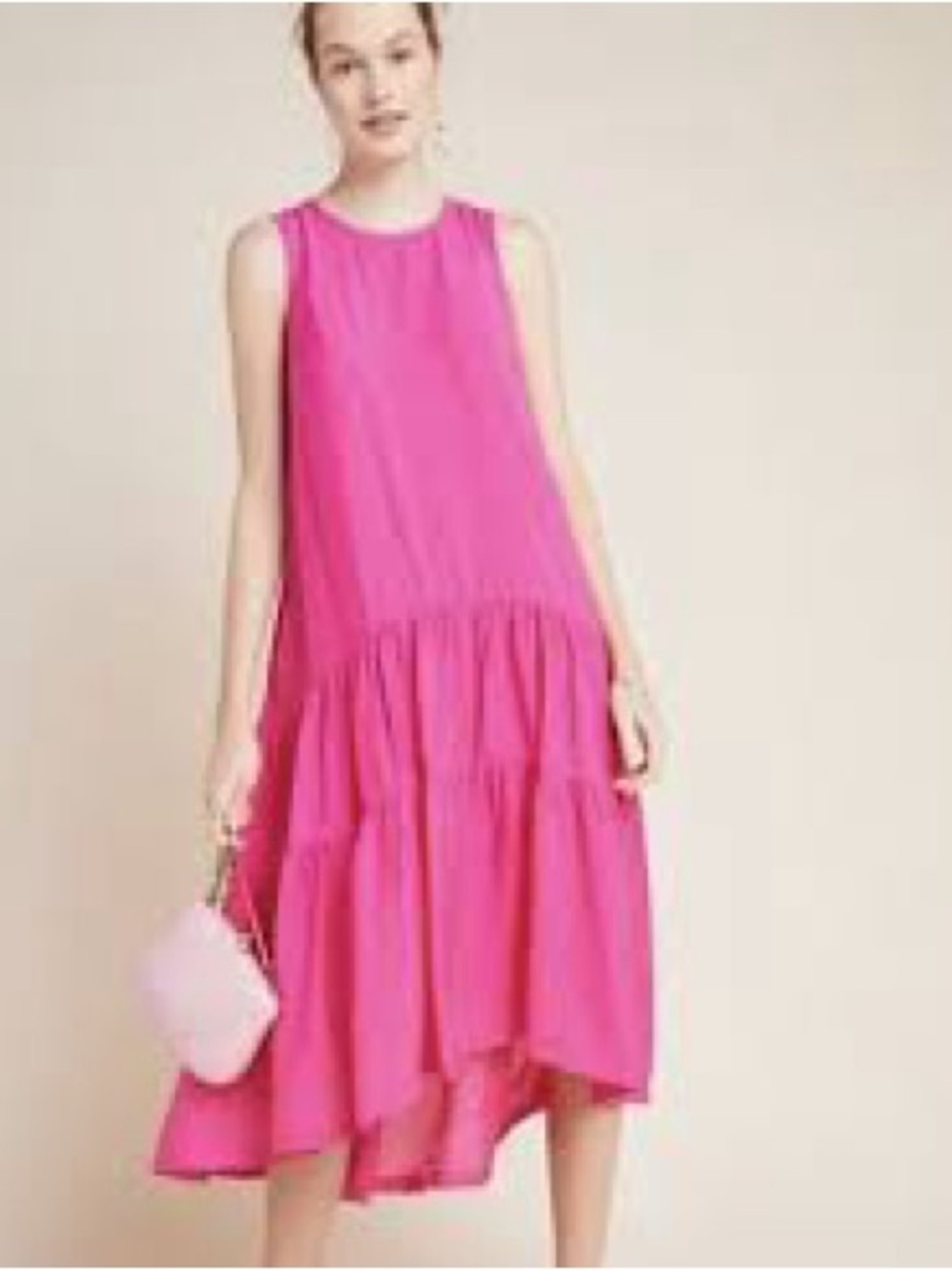 Maeve by Anthropologie Marlene Tiered Maxi Dress Pink Size Medium